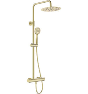 Deante Arnika - zestaw prysznicowy z baterią prysznicową złoto szczotkowane NAC_R1QK