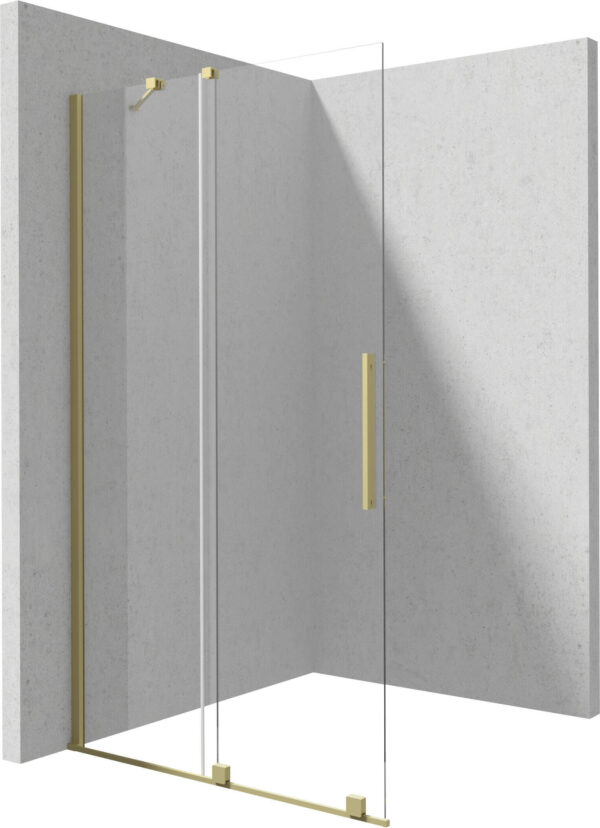 Zdjęcie Ścianka prysznicowa walk-in – przesuwna Deante Prizma 100×195 cm złoto szczotkowane KTJ_R30R