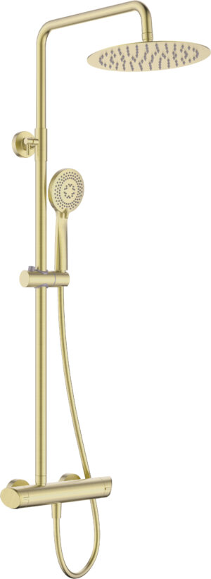 Deante Arnika - zestaw prysznicowy z baterią prysznicową złoto szczotkowane NAC_R1QK