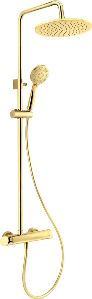 Deante Arnika Gold – zestaw prysznicowy z baterią prysznicową złoty NAC_Z1QK