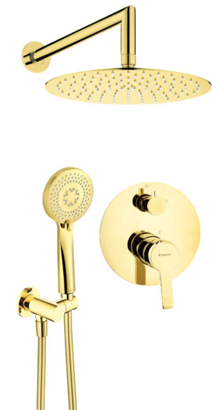Deante Arnika Gold – zestaw prysznicowy podtynkowy złoty NAC_Z9QP
